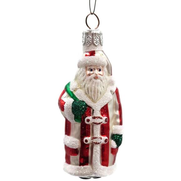 Patricia Breen Miniature Striped Santa Claus Red White Christmas Tree Ornament - Picture 1 of 10